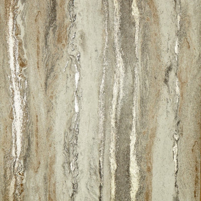 Zeus Metallic Wallpaper In Warm Grey And Sand And Metallic Gold