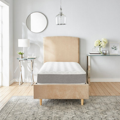 Zig Zag Grey Memory Foam Spring Mattress Small Double