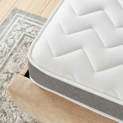 Zig Zag Grey Memory Foam Spring Mattress Small Double