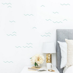 Zig Zags Wall Stickers in Colour Mint