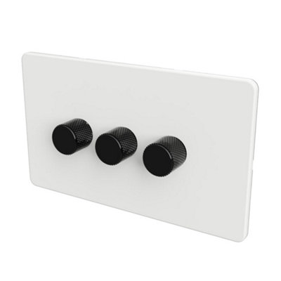 Zigbee 2-WAY LED DIMMER SWITCH - White/Black 3-Gang Dimmer Switch