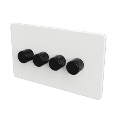 Zigbee 2-WAY LED DIMMER SWITCH - White/Black 4-Gang Dimmer Switch