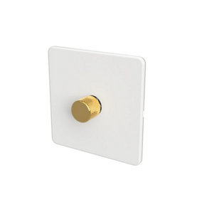 Zigbee 2-WAY LED DIMMER SWITCH - White/Gold 1-Gang Dimmer Switch