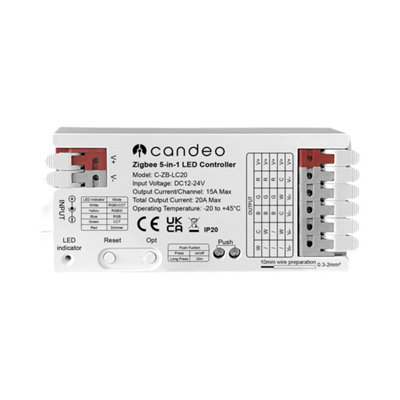 Zigbee LED Strip Controller 5-in-1 for RGBWW, RGBW, RGB, CCT, and single colour LED Strips
