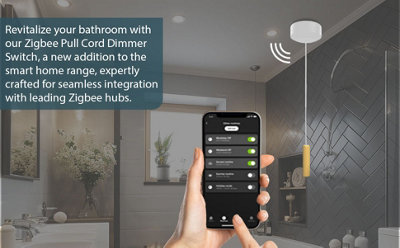 Zigbee Smart pull cord dimmer switch - White/Gold Pull - 4