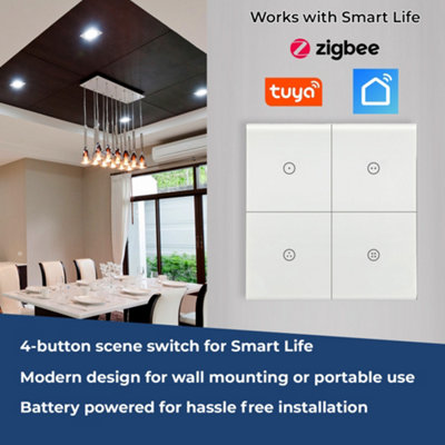 Zigbee - Smart Wall Switch Remote Grey (Scene Switch)