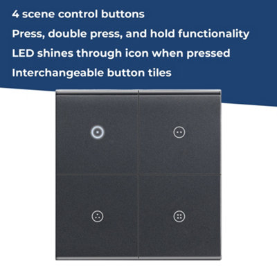 Zigbee - Smart Wall Switch Remote Grey (Scene Switch)