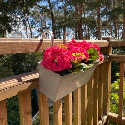 Zinc Balcony Hanging Planters (Set of 2)