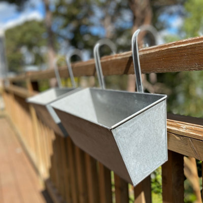 Zinc Balcony Hanging Planters (Set of 2) - 4
