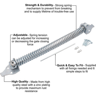 Zinc Gate Spring Adjustable 8 Inch 200mm