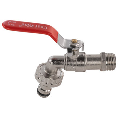 Zinc Nickel Plated Garden Lever Tap 3/4