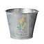 Zinc Plant Pot, Embossed Mimosa Flower. Indoor or Outdoor Use (H) 14 cm (W) 17 cm