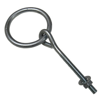 Zinc Plated Ring Eye Bolt (10" Horse Manger Animal Dog Tether Livery Farm)