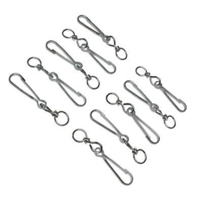 Zinc Plated Simplex Swivel Hooks 25MM X10 (Dog Clip Lanyard Key Ring Snap Hook)