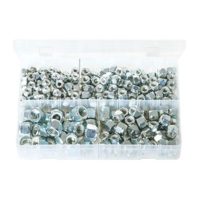 Zinc Plated Steel Nylon Lock Nuts UNC BS4929 Equivalent Box of 275 Pieces
