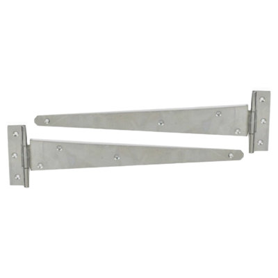 Zinc Plated Tee Hinge Steel Pair 18" 450mm Medium Duty T Hinge, Pack of 2