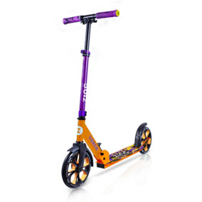 Zinc Verge Commuter Scooter - Orange & Purple, 200mm Big Wheel Kick Scooter, Height Adjustable, Foldable, Fold Down Handles