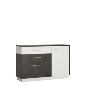 Zingaro 1 door 2 drawer 1 compartment sideboard in Grey and White