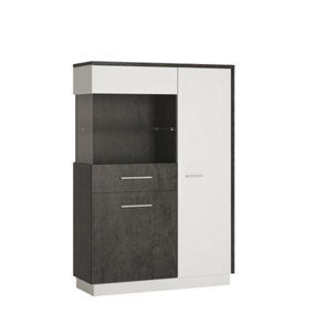 Zingaro Low display cabinet (LH) in Grey and White