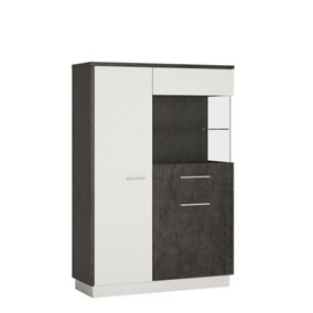Zingaro Low display cabinet (RH) in Grey and White