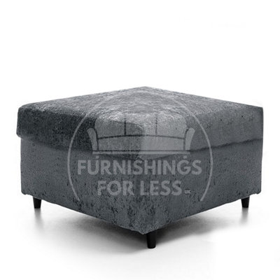 Zink Soft Chenille Fabric Grey Footstool Sofa Accessory