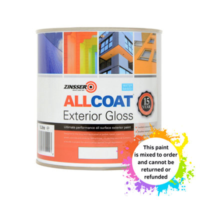 Zinsser Allcoat Exterior Gloss Water Based Mixed Colour Ral 3017 1L