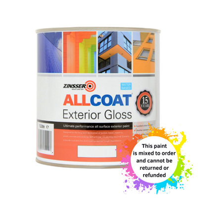 Zinsser Allcoat Exterior Gloss Water Based Mixed Colour Ral 5000 1L