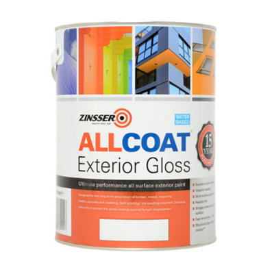 Zinsser Allcoat Exterior Gloss Water Based Mixed Colour Ral 6037 5L