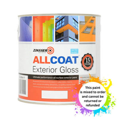 Zinsser Allcoat Exterior Gloss Water Based Mixed Colour Ral 7011 2.5L