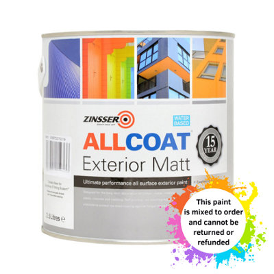 Zinsser Allcoat Exterior Matt Water Based Mixed Colour Ral 3012 2.5L