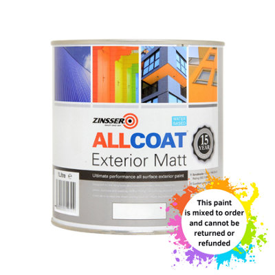 Zinsser Allcoat Exterior Matt Water Based Mixed Colour Ral 5011 1L