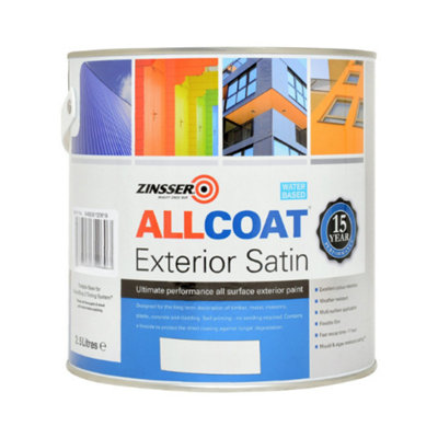 Zinsser Allcoat Exterior Satin Water Based Mixed Colour Ral 6024 2.5L