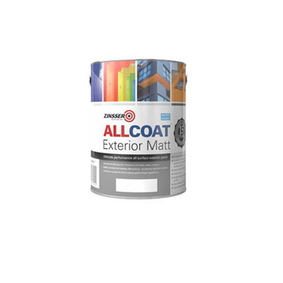 Zinsser AllCoat (Water Based) Exterior Matt Black 2.5 Litres DIY at B&Q