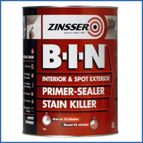 Zinsser BIN Primer Sealer - Stain Killer Paint - White - 5L