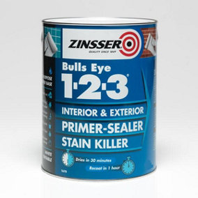 Zinsser Bulls Eye 1-2-3 - Primer-sealer - Stain Killer - 2.5 Litre - Grey