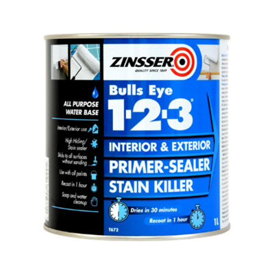 Zinsser Bulls Eye 123 Primer Mixed Colour Ral 1001 1L