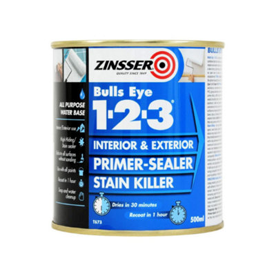 Zinsser Bulls Eye 123 Primer Mixed Colour Ral 1023 500Ml