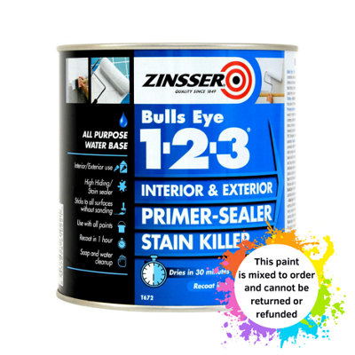 Zinsser Bulls Eye 123 Primer Mixed Colour Ral 3012 1L
