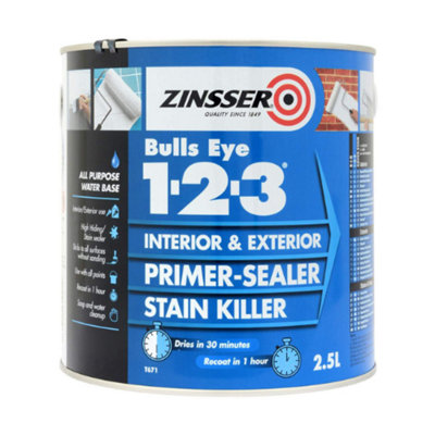 Zinsser Bulls Eye 123 Primer Mixed Colour Ral 4010 2.5L