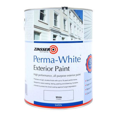 Zinsser Perma White Exterior Paint Satin 5 Litres