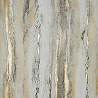 Zion Metallic Wallpaper In Grey And Gold