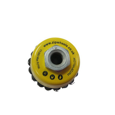 ZIP Wire Brush Wheel, Yellow, 70mm, M14 Thread
