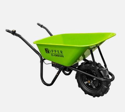 Zipper EWB500 Electric Wheel Barrow 24v 500w Motor Max 75l 150kg  8Hr Run Time