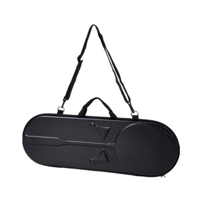 Zipper Portable Badminton Racket Bag with Shoulder Strap in Black