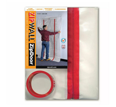 ZipWall Zip Door Dust Zip Barrier Guard Commercial Door Kit Flame Retardant