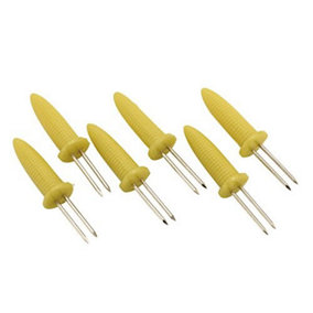 Zodiac Corn on the Cob Skewers (Pack of 6) Yellow (One Size)