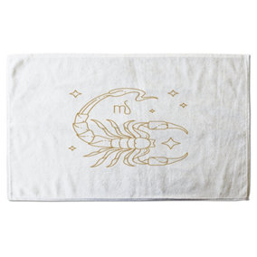 Zodiac scorpio horoscope in gold & white (bath towel) / Default Title