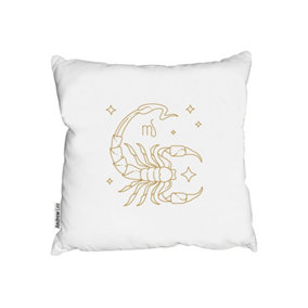 Zodiac scorpio horoscope in gold & white (outdoor cushion) / 60cm x 60cm