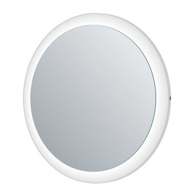 Zoe Circular Wall-mounted LED Illuminated Bathroom Mirror, (H)600mm (W)600mm