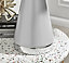 ZOE Grey Conical Table Lamp with Silver Chrome Base And Grey Fabric Light Shade Including A Rated Energy Efficient LED Bulb